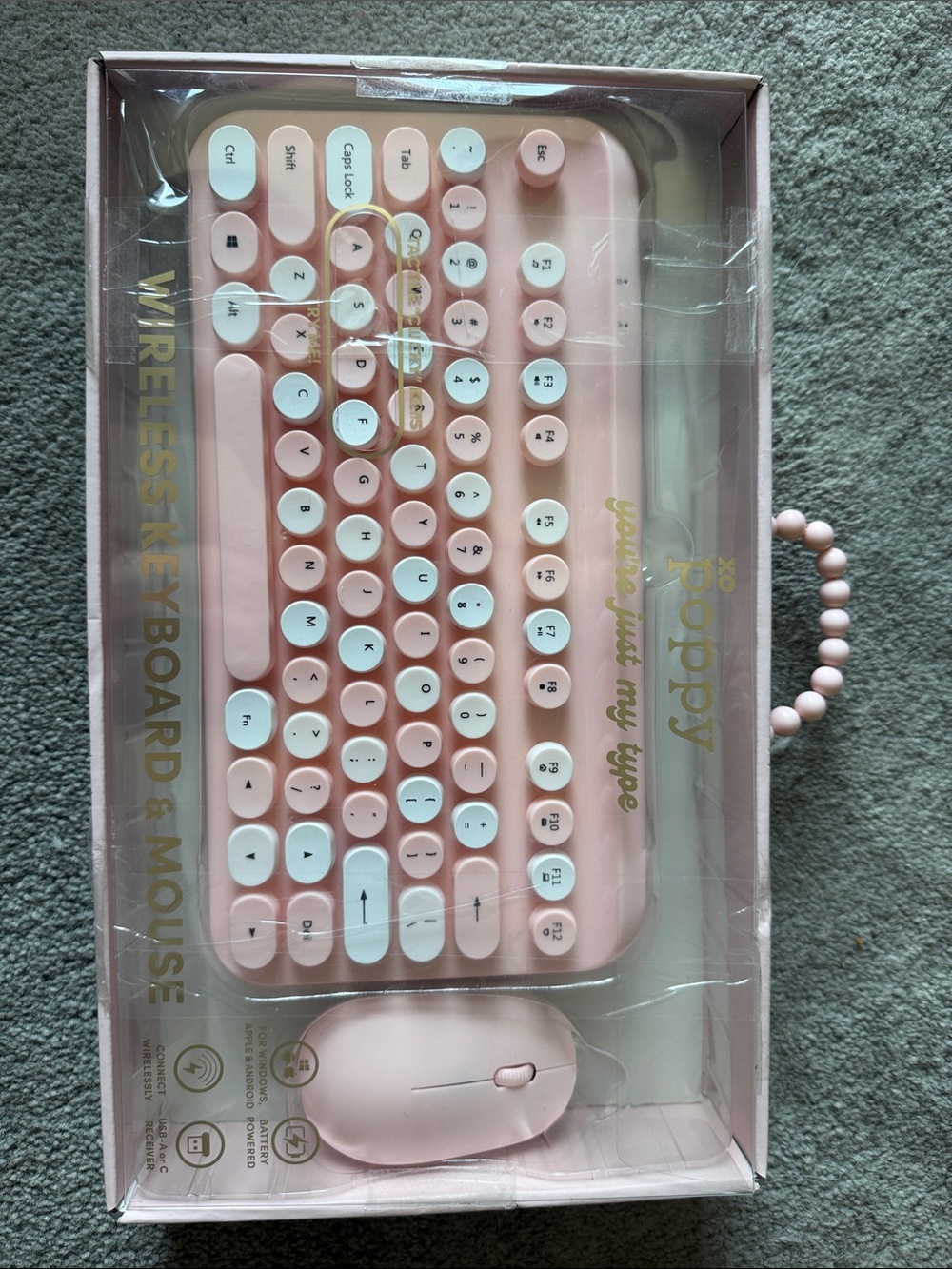 Poppy Wireless Keyboard & Mouse Set - Pink